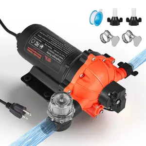 Water Transfer Pump 110V AC 5 GPM, 5-Chamber On-Demand Electric Diaphragm Pump With Automatic Pressure Switch, 60 PSI Max, Suitable For Home Kitchen Garden Irrigation And Car Wash And More