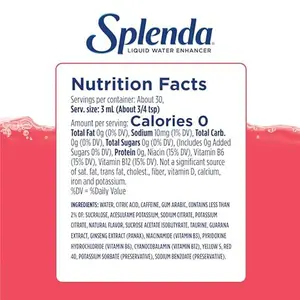 SPLENDA Energy Liquid Water Enhancer Drops, Sugar Free, Zero Calorie, Natural Flavor, Concentrated Drink Mix, 3.11 Fl Oz Each Bottle (Strawberry Pineapple, 2 Pack)