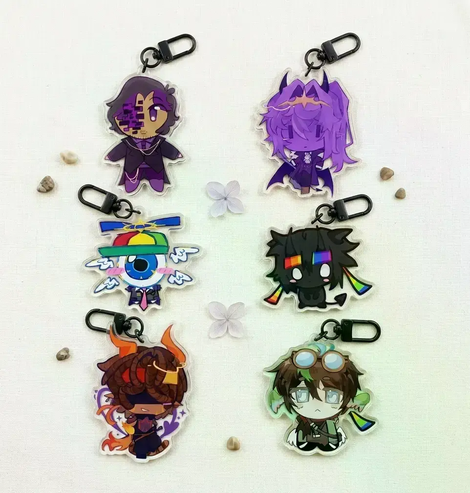 Unstable Four Universes Minecraft Keychains  Universe MCYT Yt Trans - Cute Acrylic Cartoon Keychain, Funny Meme Character Charm for Keys, Bags, Backpack, Durable Gift for Fans & Collectors