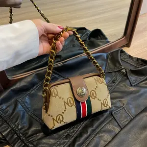Summer Crossbody for Women Beige Bag with Adjustable Chain Magnetic Clasp Gold Accents Formal & Casual Polyester Interior