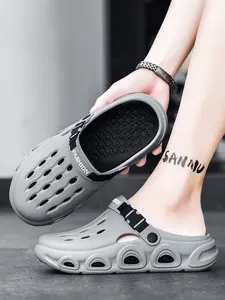 Men's Adjustable Webbing Strap Platform Clogs, Hollow Out Breathable EVA Mules, Non‑Slip Wear‑Resistant Chunky Sole Slip‑On Shoes, Lightweight Comfort Casual Footwear for Summer Outdoor Indoor Daily Street Wear