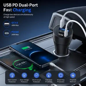 Car Aromatherapy Fast Charger 24W PD & QC3.0 Dual USB Cigarette Lighter Adapter, Smart Car Diffuser Air Freshener with Cologne/COCO/Hilton Fragrance, Fast Charging Car Accessories#CarAirFreshener #CarDiffuserpd qc3.0 car charger diffuser usb, Scented