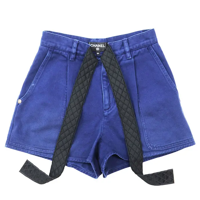 Pre-owned CHANEL Cotton Small Leather Goods P58413 Shorts