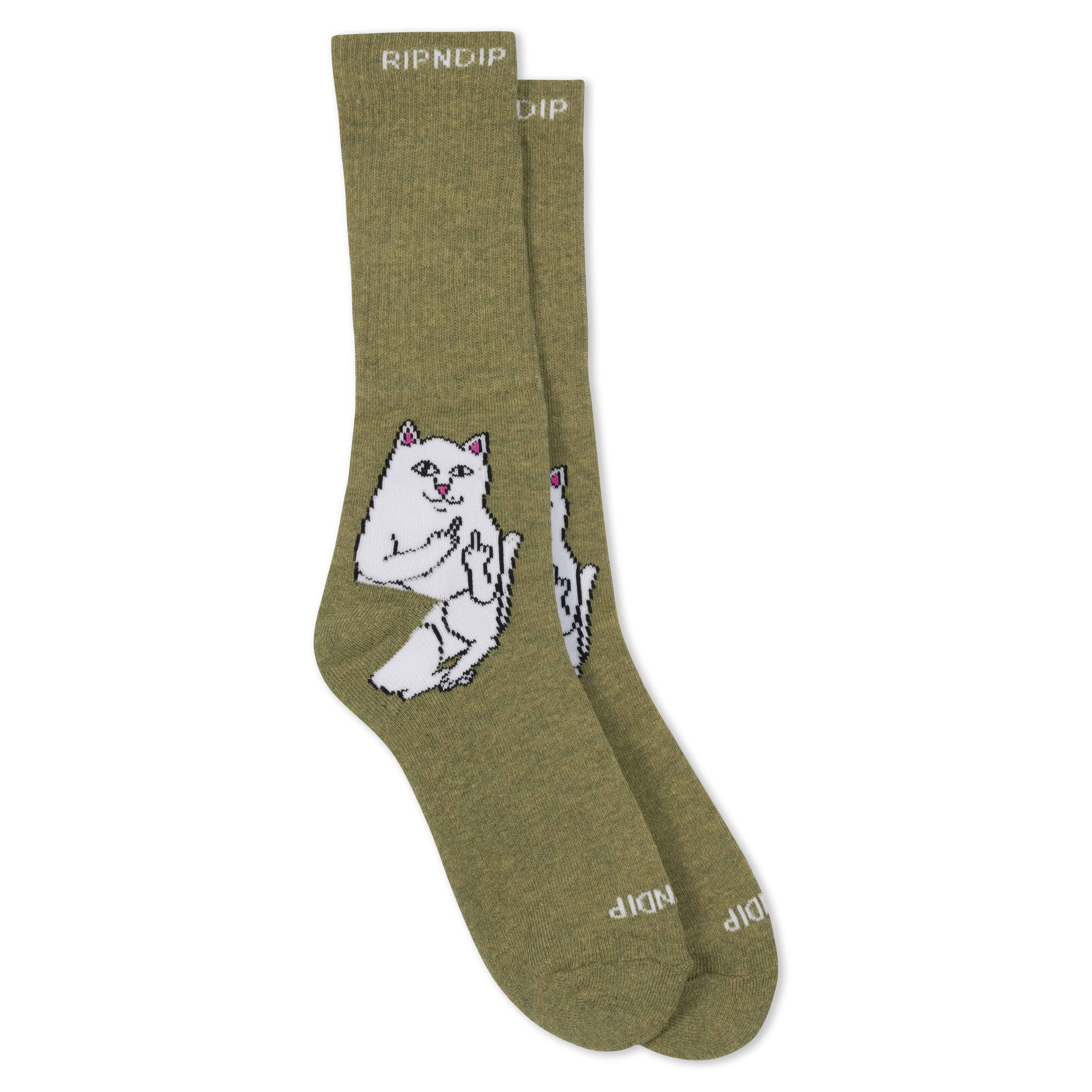 Menswear Lord Nermal Socks - Olive, Spandex-Elastane, Breathable Comfy Socks for All Seasons, Polyester, Breathable Fabric Socks, Spandex Stretch