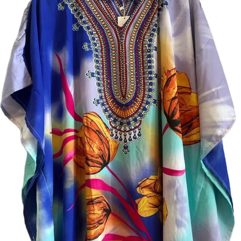 Plus Size Kaftan Dress - Casual Women's Wear Design for Spring, Summer, Beach Vacation, Home & Womenswear