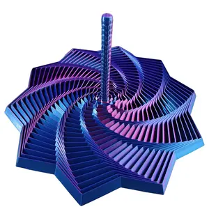 3D Printed Octagonal Handle Screw Tower, Magic Geometric Desktop Spiral Stress Relief Creative Puzzle Toy, Fun and Educational Gift
