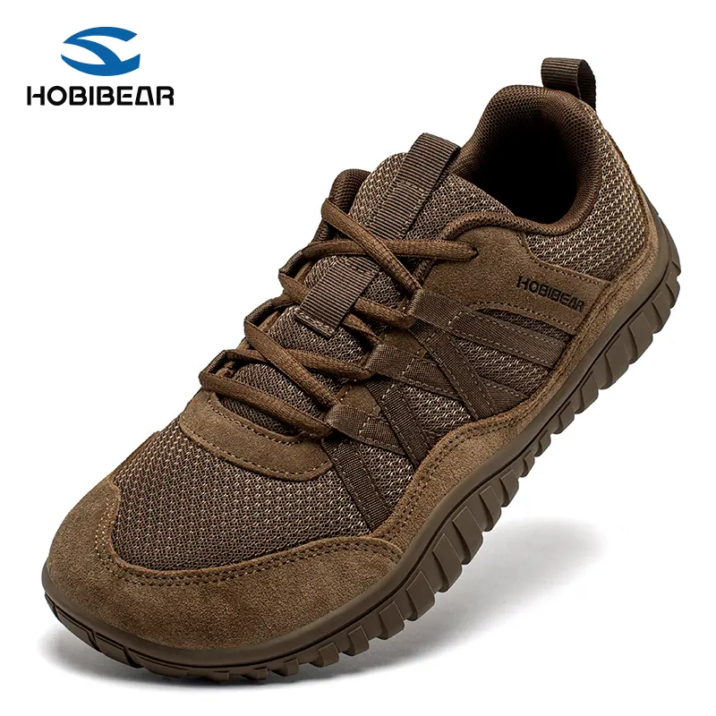 HOBIBEAR Unisex Wide-Toe Barefoot Casual Trainers - Breathable Mesh Upper, Flexible Rubber Sole, Men's Walking Footwear, All-Year Sports Shoes for Daily Walking & Training