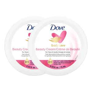 Dove Beauty Cream, Pink - 2.53 oz Face and Body Lotion - Pack of 2
