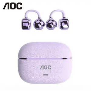 AOC ACD1501 Clip-On Wireless Headphones with 2025 Bluetooth 6.0, Faster & Stable Connection, Low Power Use, IPX5 Waterproof Audio Earbuds for Music & Calls, Comfortable for Sports & Workouts