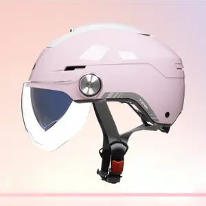 Dual Lens Ventilated Half Helmet Summer Safety Headgear for Motorcycle Electric Scooter Riding