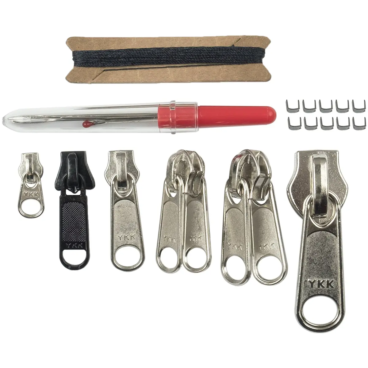 Gear Aid Zipper Repair Kit for Broken Jackets, Luggage - Includes Sliders, Thread (Sewing Accessories for Textiles & Soft Furnishings), Clothing