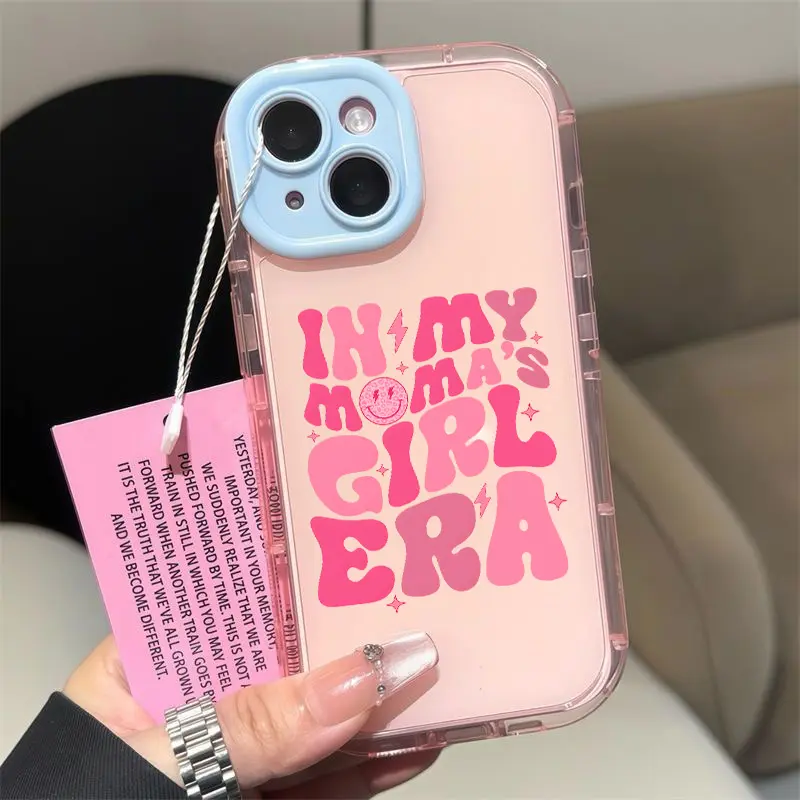 MAMA'S GIRL ERA Cute Candy Color Smartphone Case for Women, Shockproof Anti-Drop Airbag Casing, Enhanced Camera Protector, Full Protective Handheld Cellphone Cover for iPhone 12/13/14/15/16/16E/16 Pro/16 Pro Max/Plus Devices