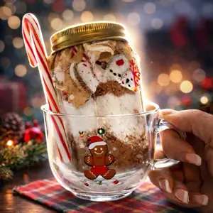 Festive Hot Cocoa Mix Bundle - Velvety Smooth Blend, Holiday Mug, Marshmallows & Peppermint Candy Cane for Cozy Holiday Cheer
