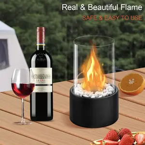 Portable Mini Fireplace, 1 Set Real Flame Alcohol Stove, Outdoor Camping Atmosphere Decoration, Garden Supplies for Home Garden Party, Safety, Tabletop Fire Pit