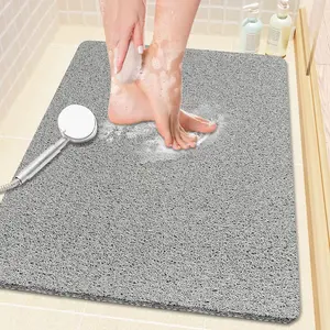 Loofah (Phthalate Free) Shower/Bathtub Mat Non-Slip, 24x16 inch, Soft Tub Mat with Drain, for Tub and Bathroom,Quick Drying Pad Accessory