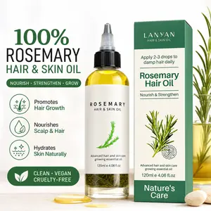 LANYAN Rosemary Hair & Skin Oil — 100% Natural Hair Growth Oil with Real Rosemary Herbs, Nourishing & Strengthening Hair Treatment for All Hair Types (120ml / 4.06 fl.oz)
