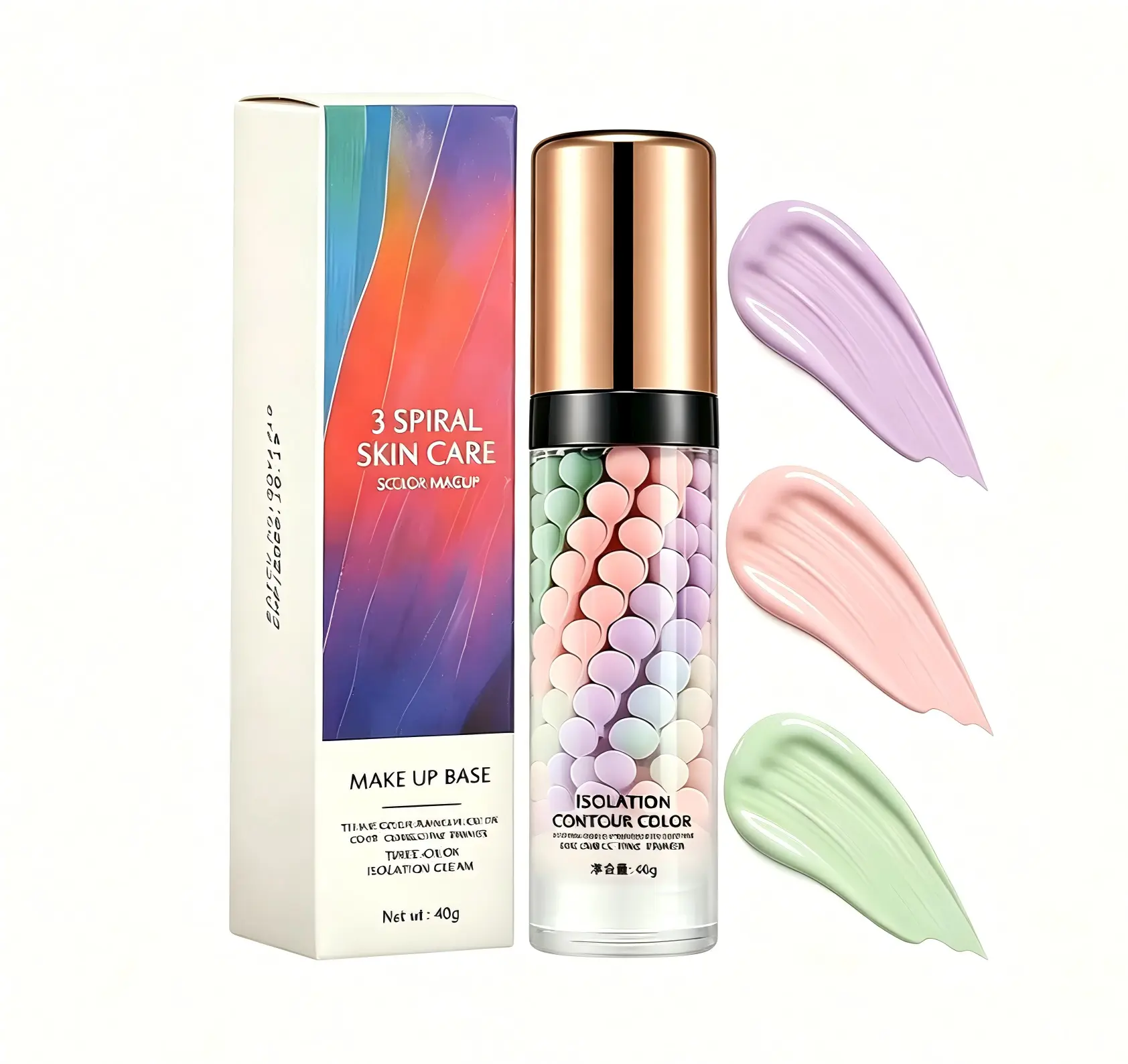 3-in-1 Color Correcting Serum Primer - Lightweight Cosmetic Makeup Base, Sunscreen, Oil Control, Hydrating, Brightening, Moisturizing Isolation Cream for All Skin Types (Single Item)