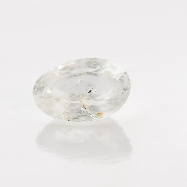1ct White Sapphire SI2 Oval Shape (7x4.7x3.4 mm) Unheated gemstone from Sri Lanka