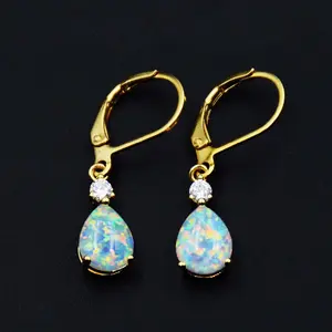 Simple Gold Plated Drop Shaped Earrings