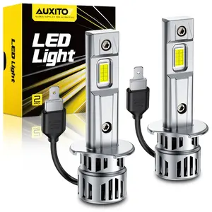 AUXITO 2026 Upgraded H1 Bulbs, 800% Brightness 6500K Cool White, 1:1 Mini Size, IP68 Waterproof Flicker-Free Automotive H1 H1LL Fog Light Bulbs, Plug and Play No Adapter Needed, Pack of 2