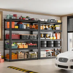 Raybee Furniture 72" 5 Tier Heavy Duty Metal Garage Shelving, Loading 1550-3000LBS, Adjustable Garage Storage Shelves,for Craft Warehouse Pantry Basement [TikTokShopBlackFriday]