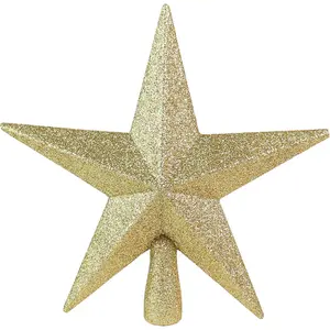Glitter Star Tree Topper - Christmas Gold Decorative Holiday Bethlehem Star Ornament