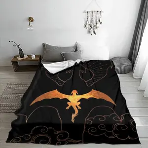 Dragon Pattern Blanket, Soft Throw Blanket, Cool Bedroom Bedding Blankets, Air-conditioned Room Blanket, Warm Nap Blanket for Home & Office