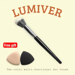 Pro Duo Fiber Stippling Brush for Flawless Airbrushed Finish, Multipurpose Blending Brush for Liquid, Cream & Powder Makeup