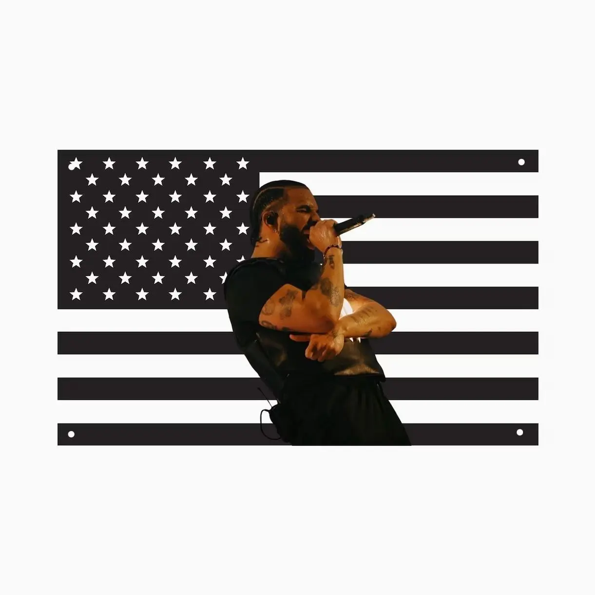 Drake Black US Flag – Rapper Wall Flag, Hip Hop Music Room Decor Banner