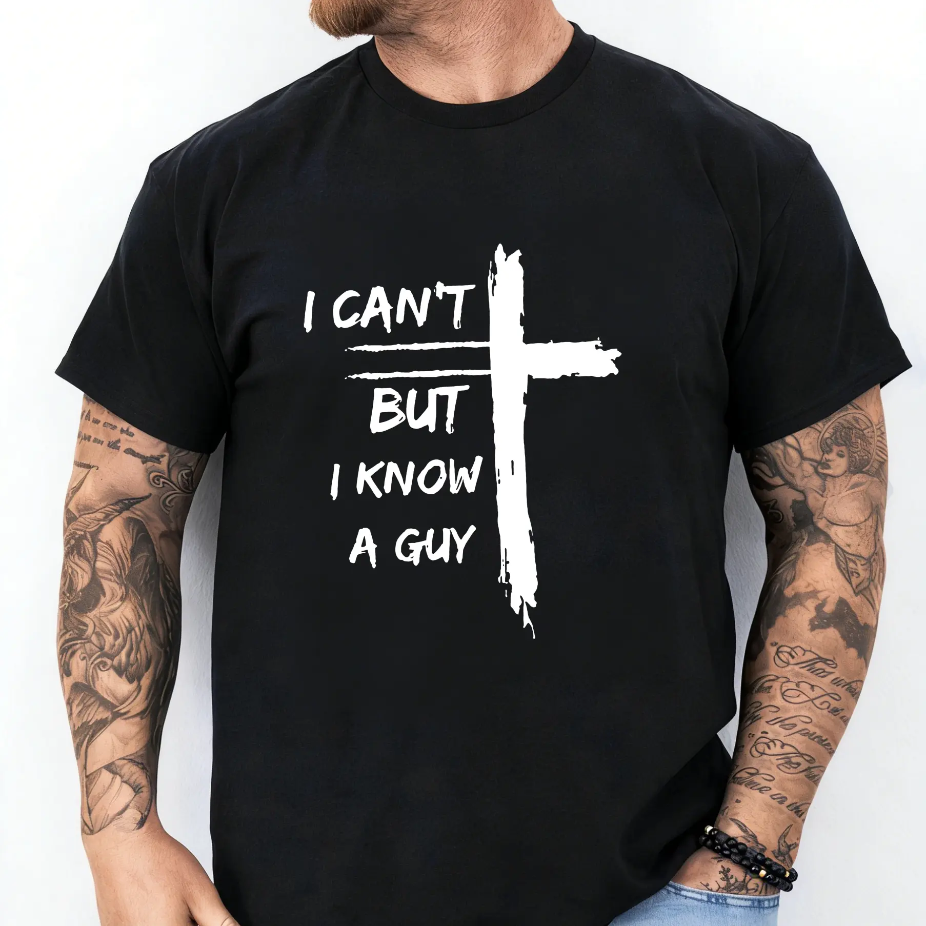 "I Can't, But I Know a Guy" Funny Men's T-Shirt - Pure Cotton Casual Summer Tee, Comfortable Humorous Design, Perfect for Outings, Birthdays, and Gifts, Sporty Casual Wear | Round Neckline | Pure Cotton Shirt, T Shirt for Boyfriend