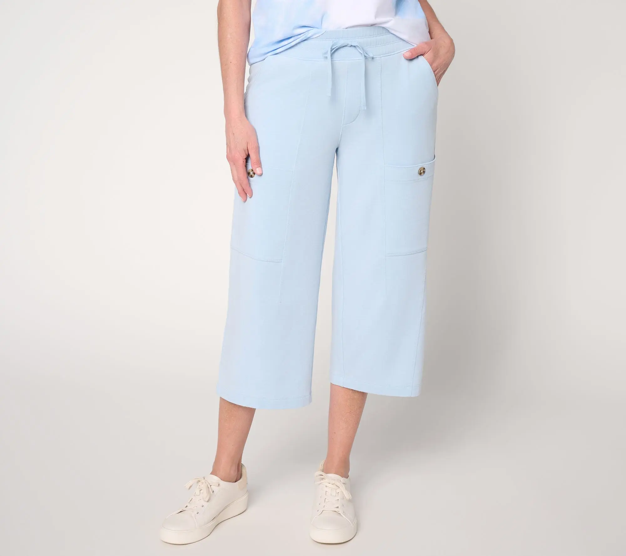Anybody Petite Washed Canvas Cargo Capri Pant