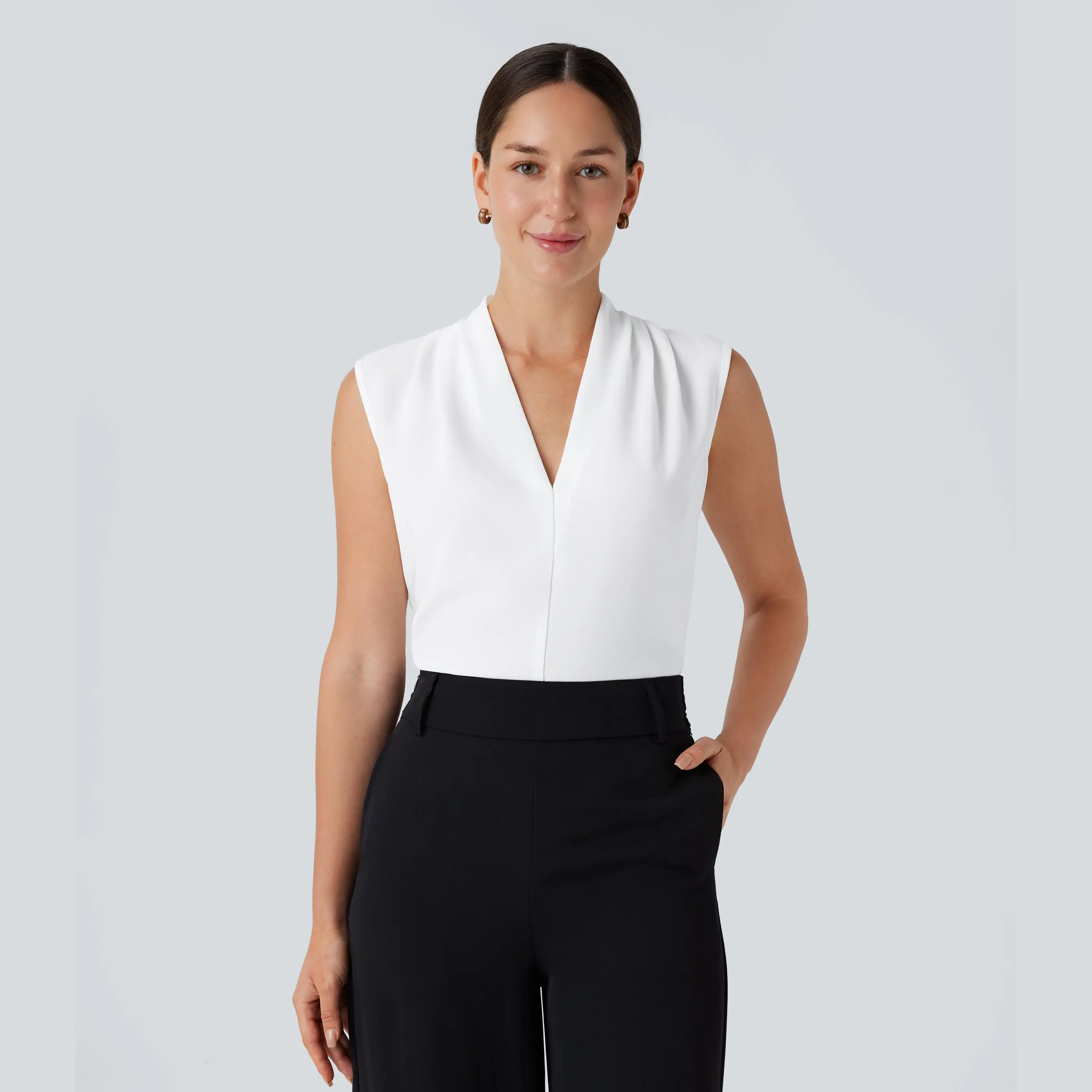 Halara V Neck Sleeveless Work Blouse
