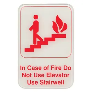"In Case of Fire Do Not Use Elevator" Sign- 6" x 9"