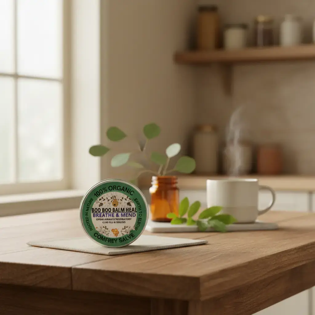 BREATHE AND MEND-Comfrey, Healing Healthcare Support for Respiratory Chest Congestion, Cough Relief & Relaxation