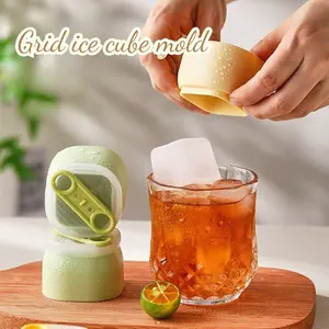 6pcs Single Square Ice Cube Tray, Silicone Easy Release, Large Block Ice Mold, Perfect for Home Use, Refreshing Drinks, Ice Pops, Ice Cream