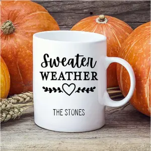 Personalized Fall Mugs - Sweater Weather