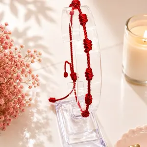 Glossy Princess/ Adjustable 7-Knot Red Thread Bracelet — for protection and to ward off the Evil Eye.