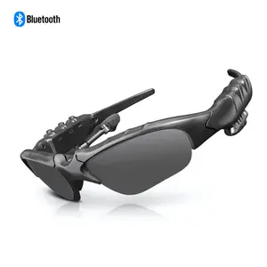 Bluetooth Sport Sunglasses – Wireless Audio, Foldable, Hands-Free Design Smart Eyewear, Rechargeable Wearable Devices (Black)