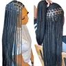 Women's 32-Inch Full Lace Frontal Braided Wig - Heat Friendly Synthetic Hair, High-Temperature Fiber, Durable, Stylish Natural Look, Industrial Use (Fashion Accessories, Hair Extensions & Wigs)