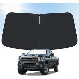 Windshield Sun Shade for 2019-2026 GMC Sierra 1500 2500 3500, Car 4-Layer Front Window Covers Sun Visor Protector, Foldable Blocks UV Rays Sunshade Custom Fit for GMC Sierra 1500 Accessories