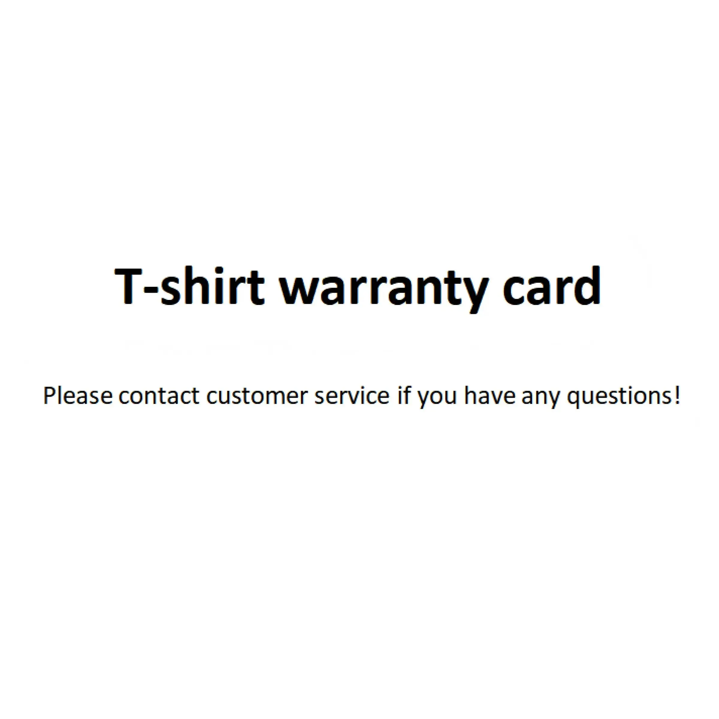 T-shirt warranty card -