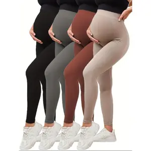 4 Pack Women's Maternity Leggings Maternity Yoga Pants Pregnancy Leggings Maternity Clothes Maternity Clothing