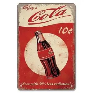 Tin Signs Vintage Cola Soft Drinks Poster Metal Girls Drink Cola Bottles Metal Plate Wall for Bar Pub Club Restaurant Decor