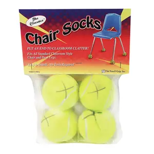 212 MAIN The Pencil Grip Chair Socks - 4-Count, 6-Pack Polybag, Noise & Shuffling Distraction Eliminator, Classroom Style, Fits Chairs