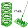 HD-BPR 6-Count Wet & Dry Chenille Microfiber Mop Refill Set - 10/11/12in Reusable Machine Washable Mop Heads Pads, Easy-Install Durable Home Supplies for Kitchen, Wet/Dry Wipe, Reduce Household Expenses