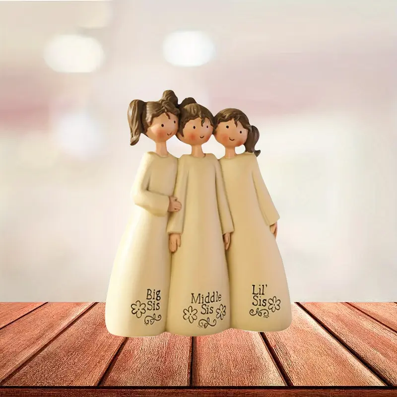1pc statues of three angel sisters - Elegant wedding and Valentine's Day decorations, carved friendship statues, unforgettable hand-painted items, blessings celebrating friendship, art sculptures, courtyard table decorations