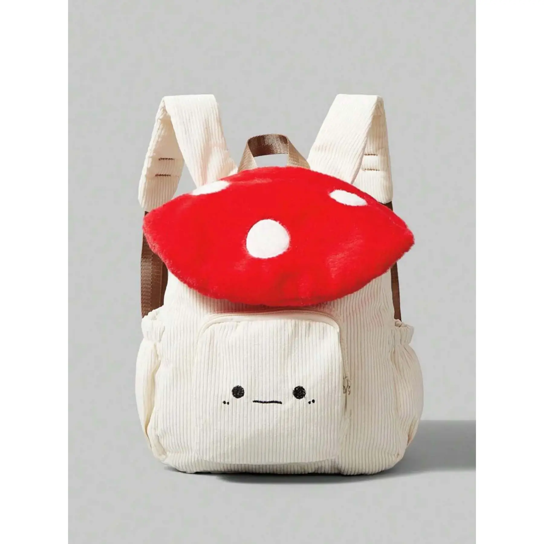School-day Cute Cartoon Mushroom Design Carrying Backpack, Red Polka-Dot Bag for Adults - Casual Office & Study Use, Halloween Holiday Gift