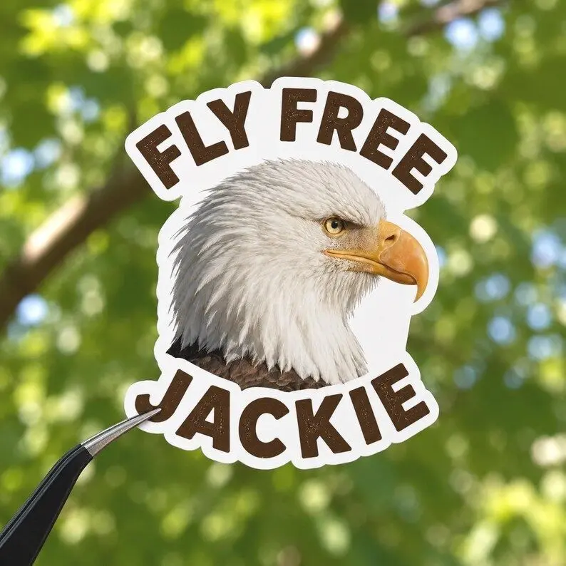 Jackie Bald Eagle Memorial Sticker, Forever Flying High 2012-2026, Big Bear Eagle Cam Tribute Decal