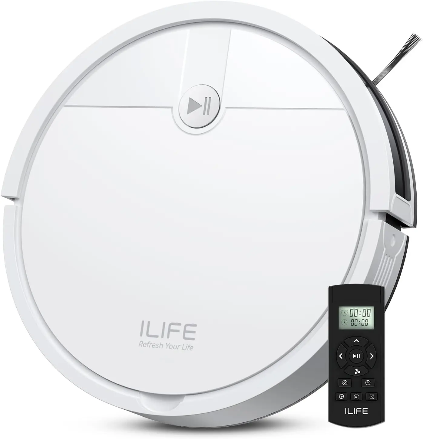 ILIFE V2 Robot Vacuum Cleaner - Tangle-Free Suction, Remote Control, Small Size Robot Cleaning Appliance