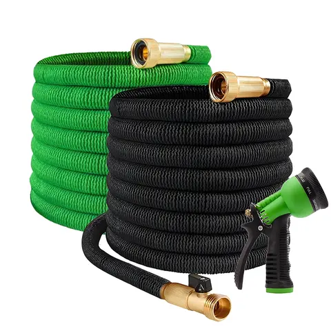 Portable Heavy-Duty Expandable Hybrid Garden Hose (50/75ft) - 4X Stronger Flexible High Pressure, Kink-Free, 10 Function Nozzles, 3/4" Solid Connect, Hanger, Storage Bag, Connector, RV Compatible Outdoor for Car Washing, Lawn Watering toolupgrade